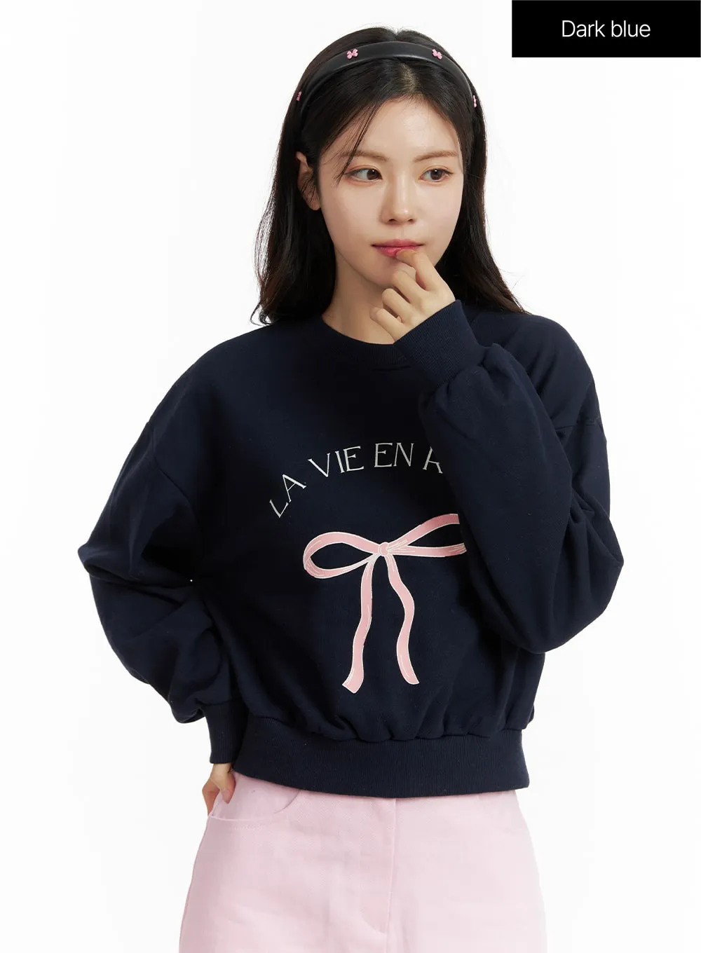 Ribbon Print Sweatshirt OF414