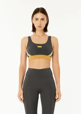 RIOCHET SPORTS BRA IN DARK SHADOW