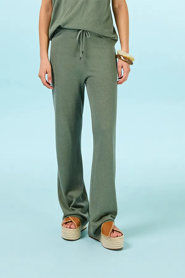 Rodier OLIVE GREEN KNIT TROUSERS