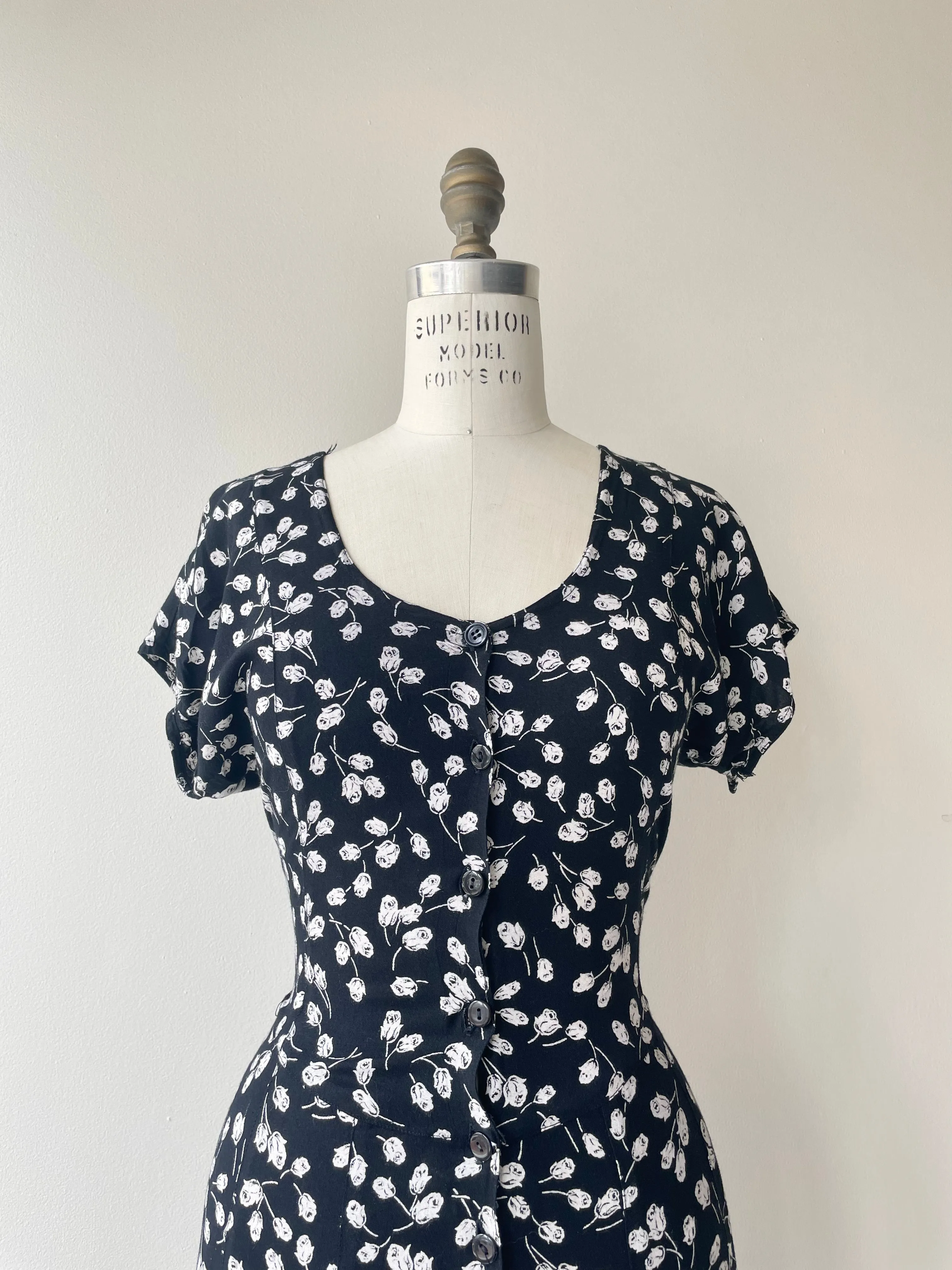 Rose Print Dress | Vintage 1990s