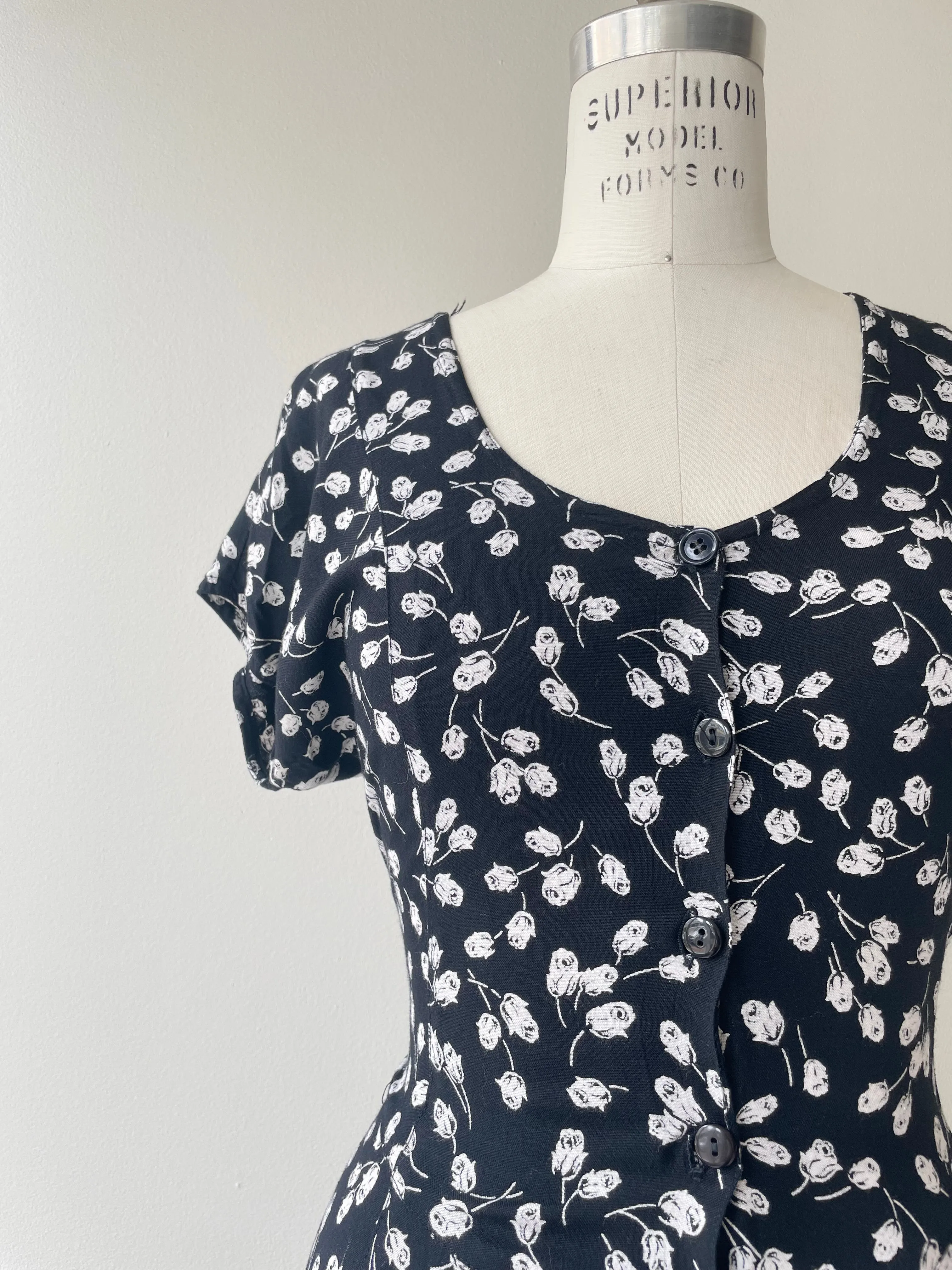 Rose Print Dress | Vintage 1990s