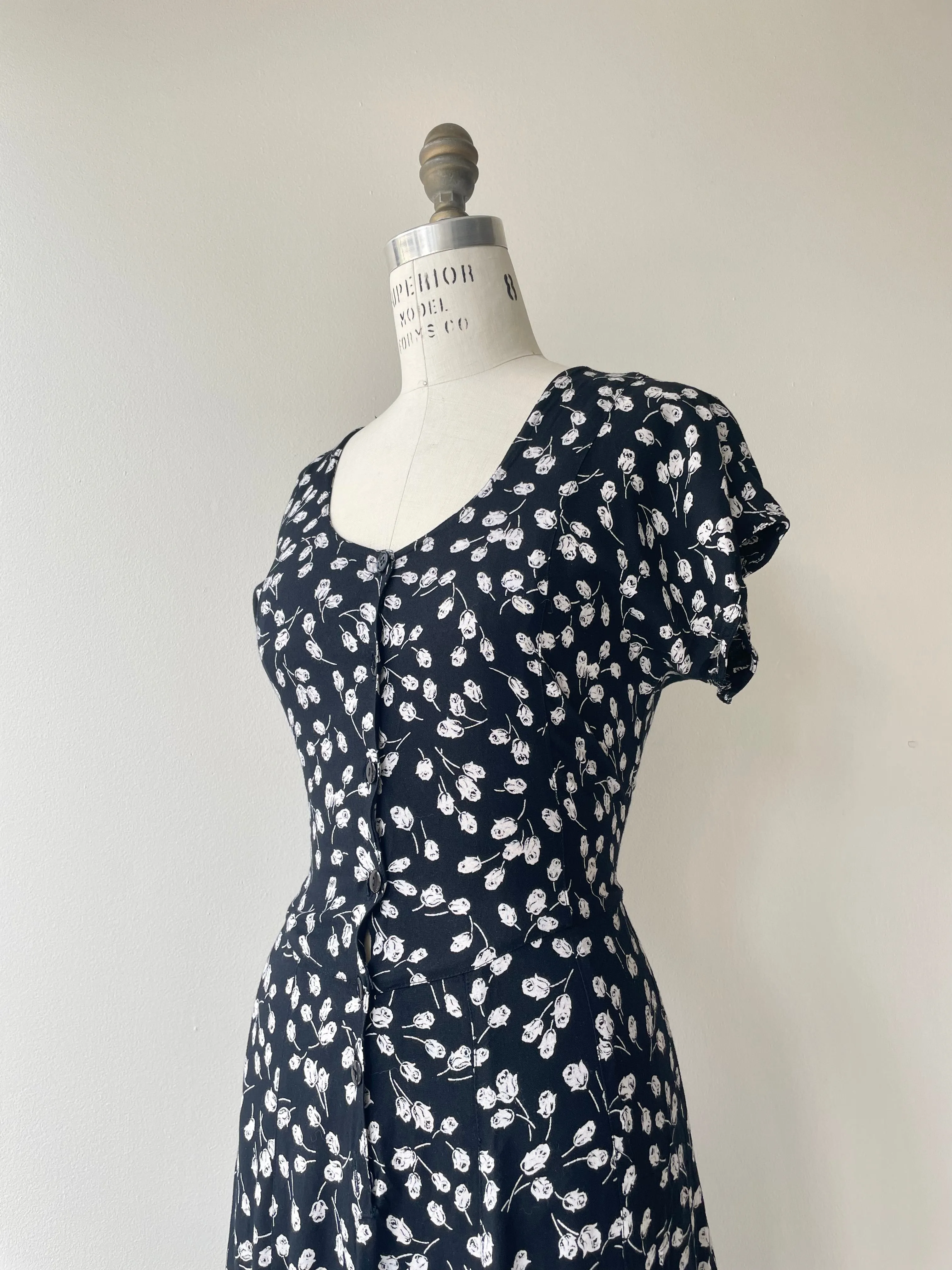 Rose Print Dress | Vintage 1990s