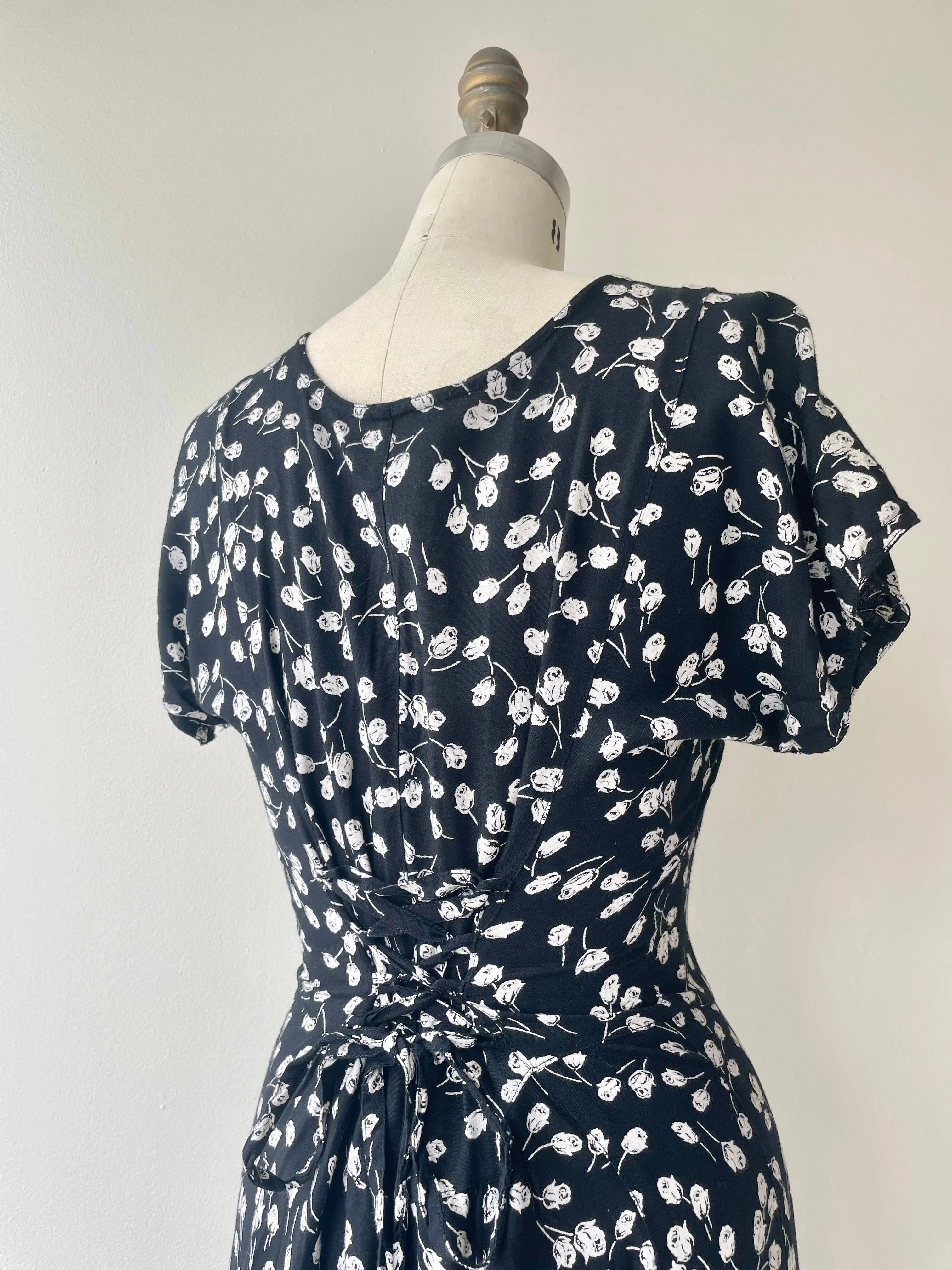 Rose Print Dress | Vintage 1990s