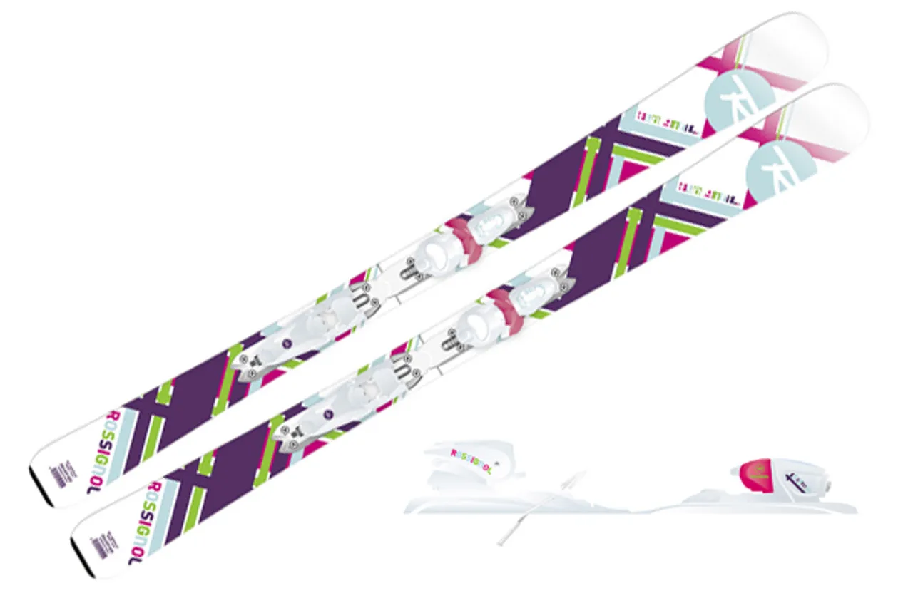 Rossignol Fun Girl Kid Skis with Xelium Saphir 45 Bindings 2014