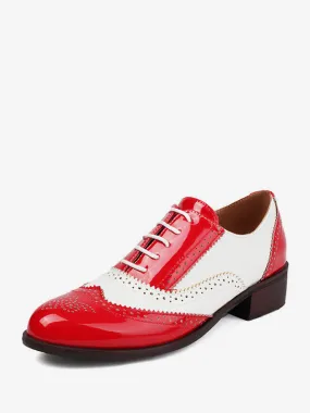 Round Toe Lace-Up Women's Oxford Heels