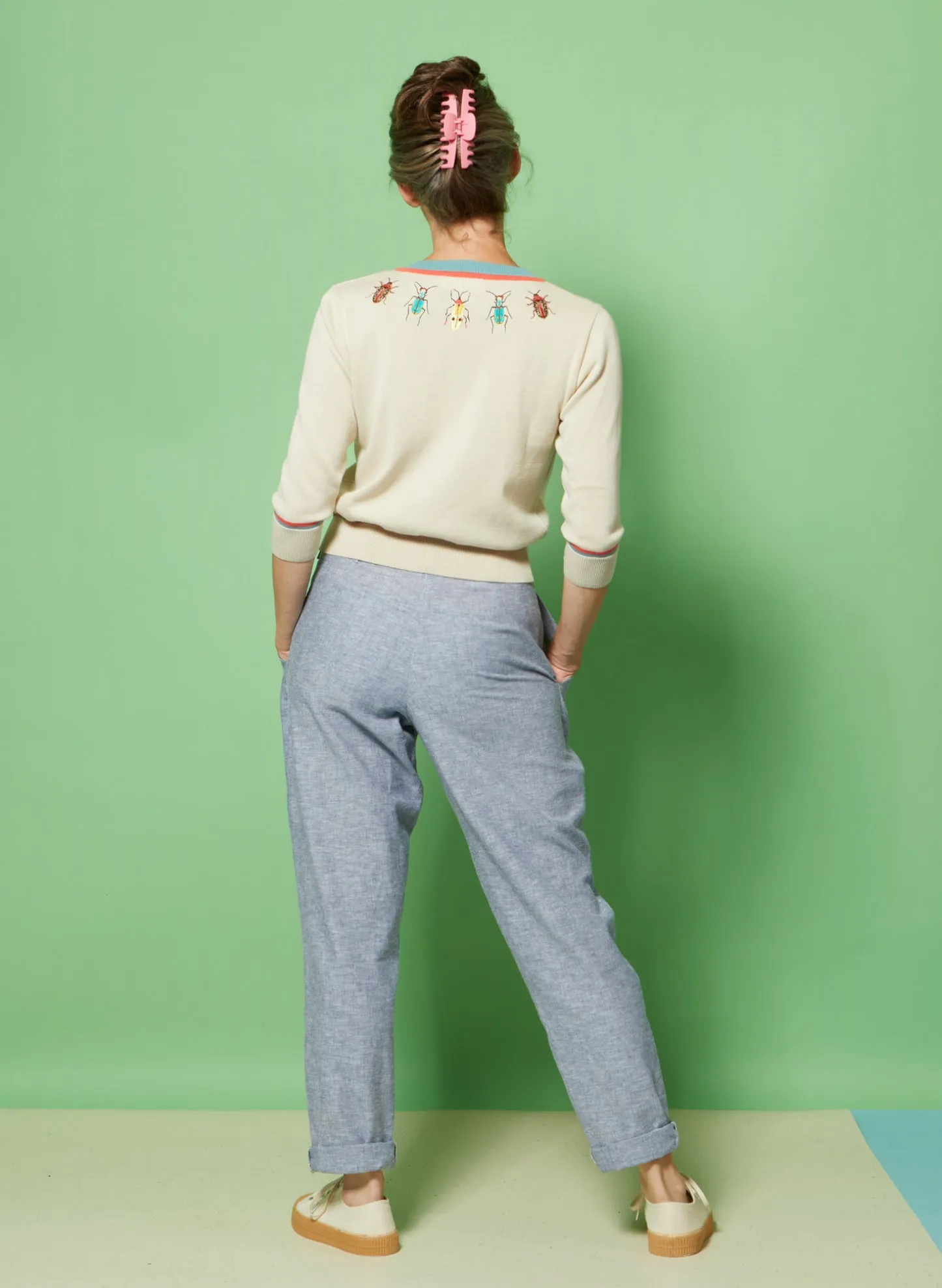 Sacs of Ashbourne   Palava Wilma Blue Marl Trousers