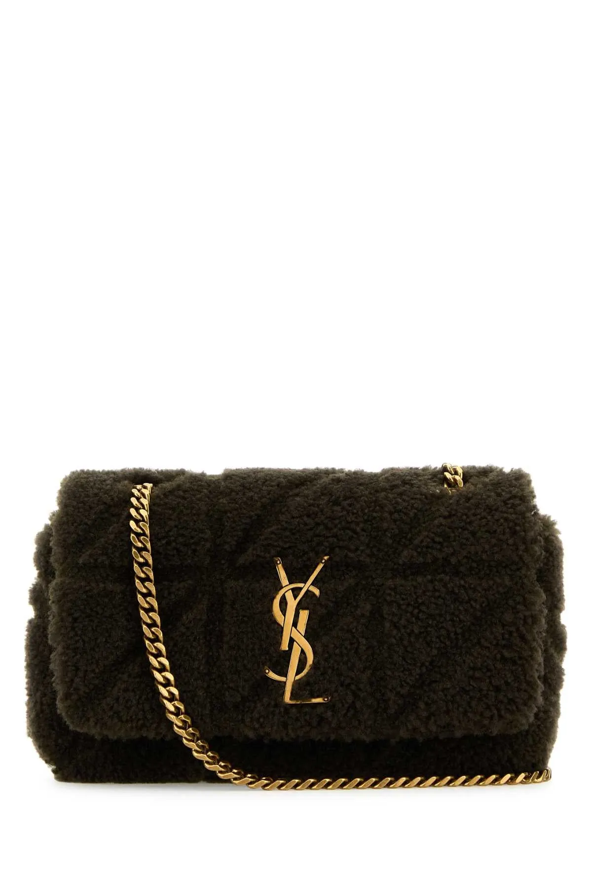 Saint Laurent Mud Shearling Jamie Small Shoulder Bag