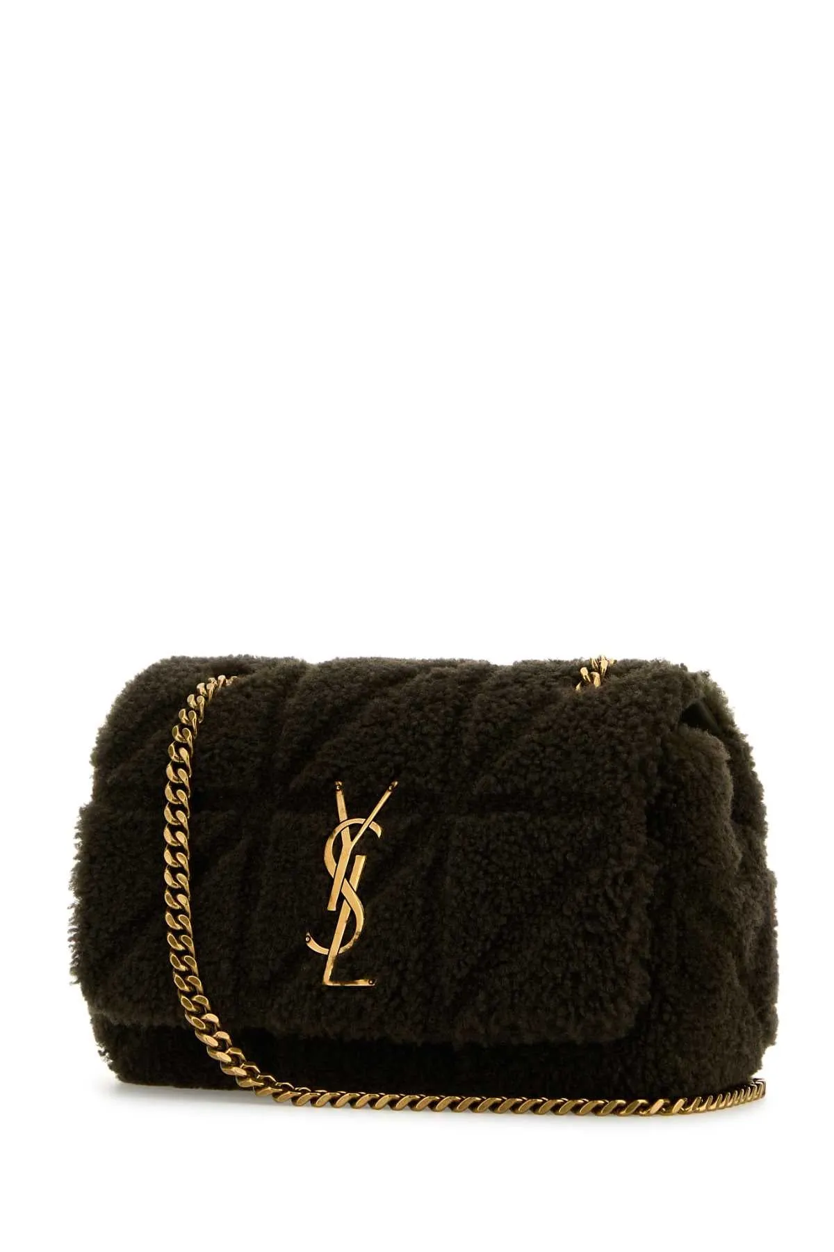 Saint Laurent Mud Shearling Jamie Small Shoulder Bag