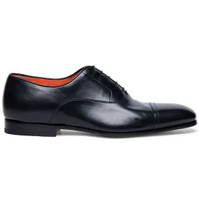 Santoni Dole Black Cap Toe Oxfords SLFN01