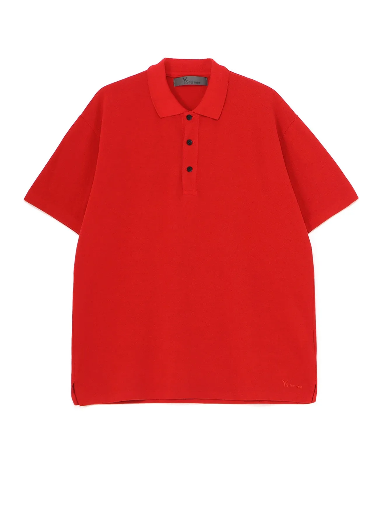 SEED STITCH POLO WITH LOGO EMBROIDERY