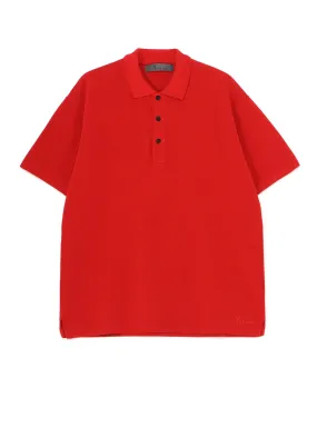 SEED STITCH POLO WITH LOGO EMBROIDERY