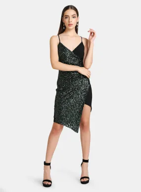 Mini Sequin Wrap Dress