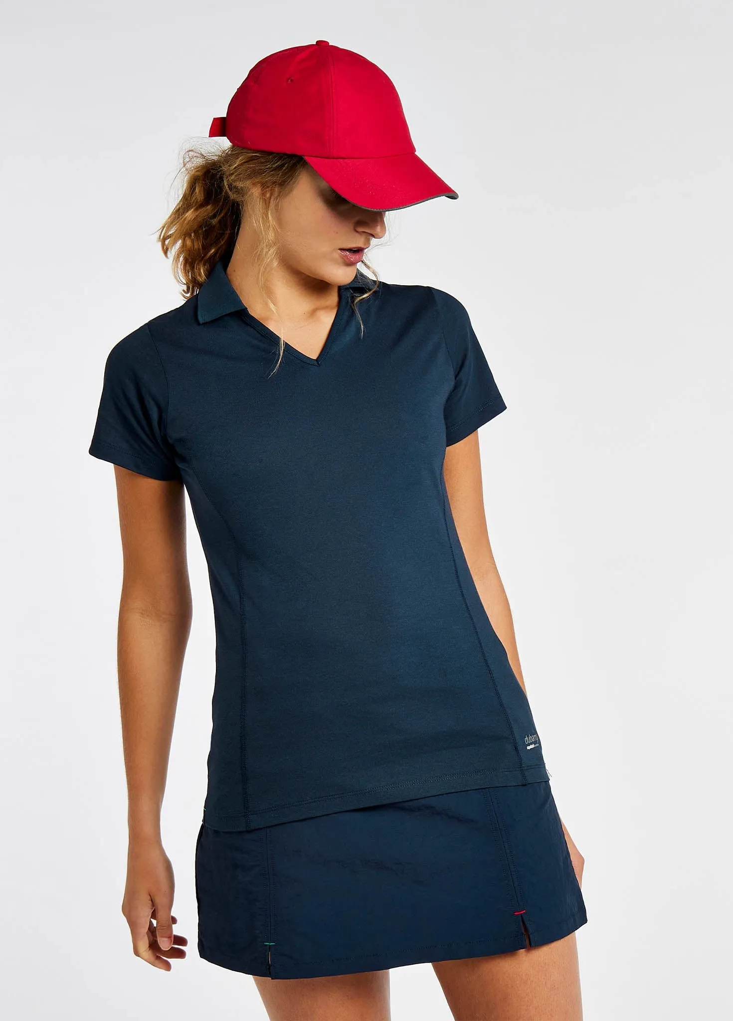 Seville Women's V-neck Polo - Navy