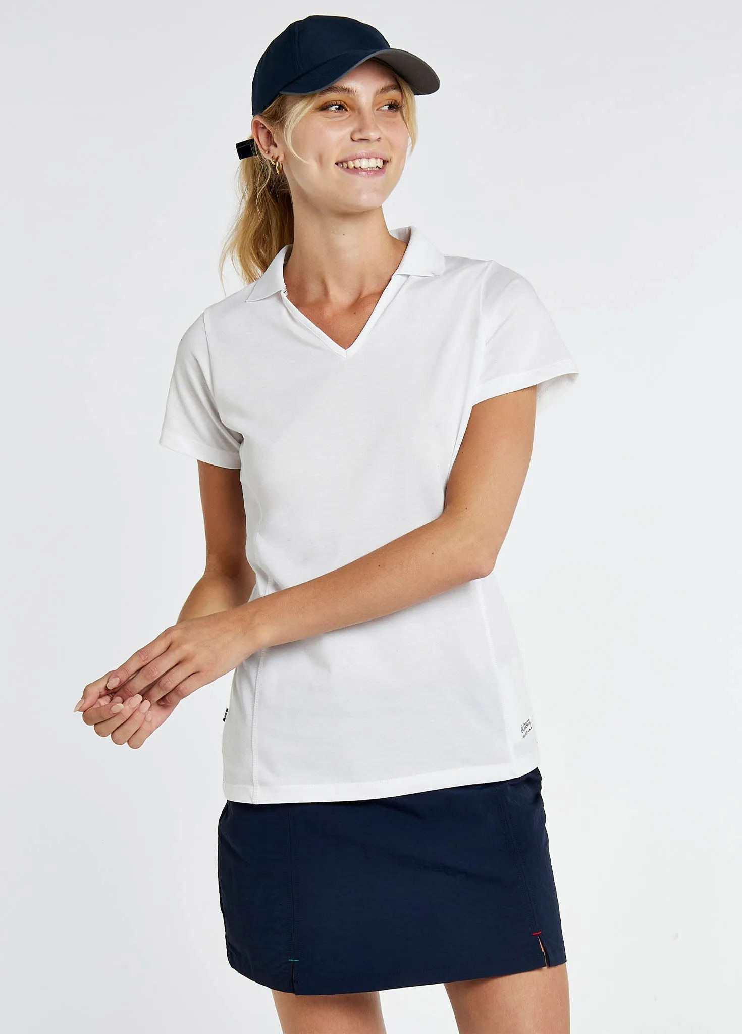 Seville Women's V-neck Polo - White