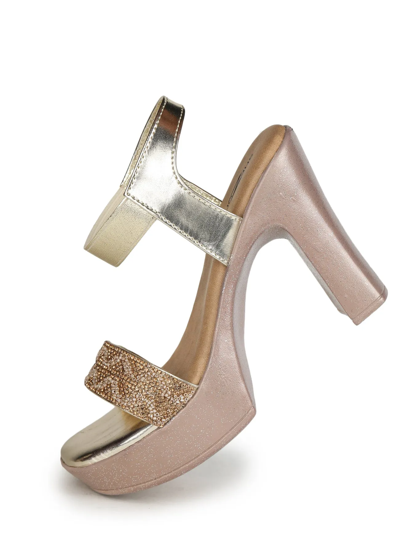 Shezone Golden Women Heels