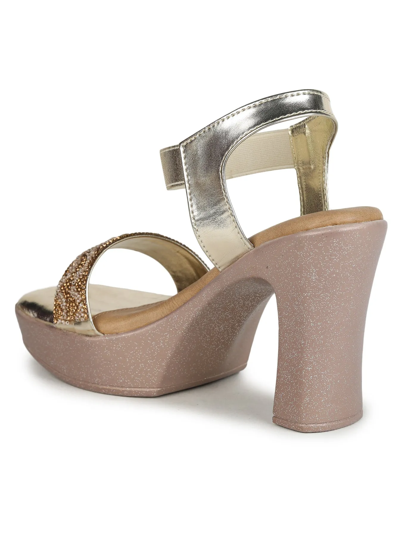 Shezone Golden Women Heels