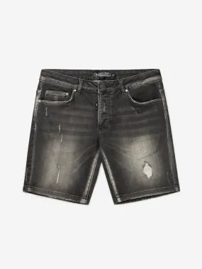 Short Denim Jeans | Dark Grey - Destroyed