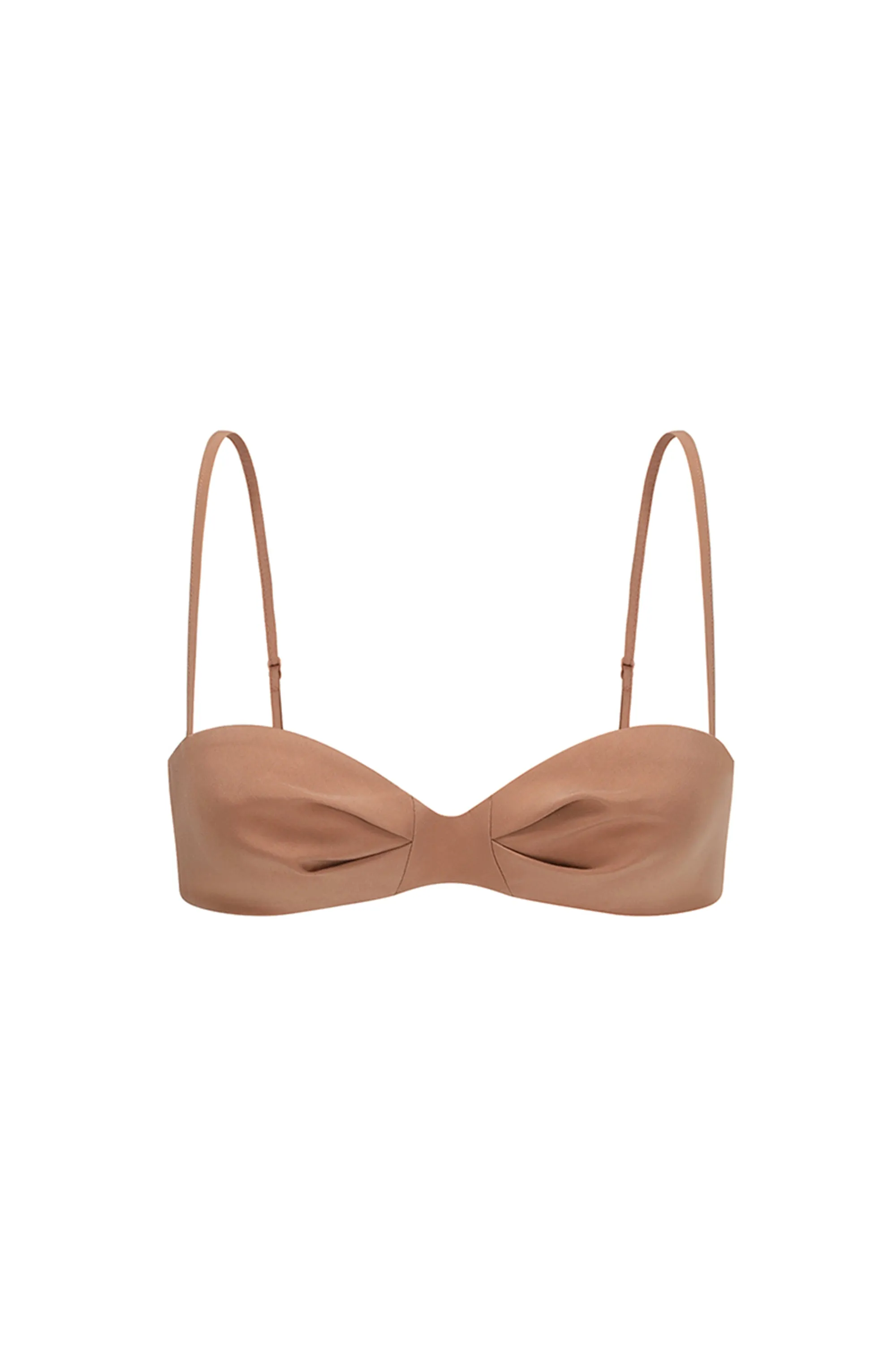 SILK WOOL PANELLED BRA SHELL PINK