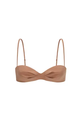 SILK WOOL PANELLED BRA SHELL PINK