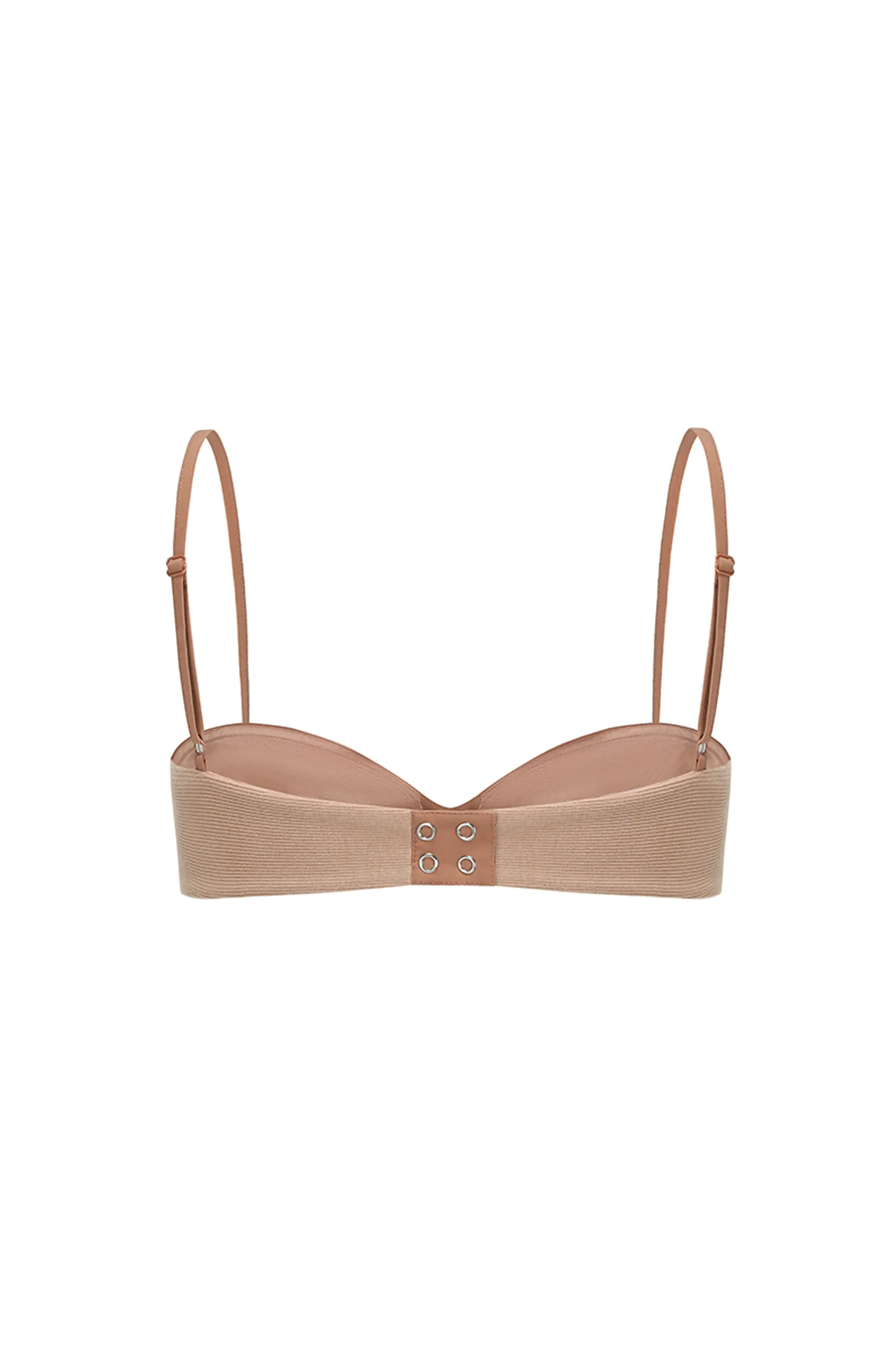 SILK WOOL PANELLED BRA SHELL PINK