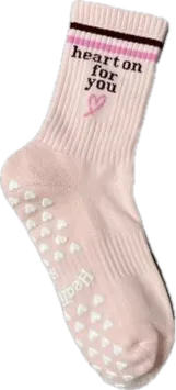 SINGER22 Exclusive Healing Heels Embroidered Heart On For You Socks