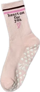 SINGER22 Exclusive Healing Heels Embroidered Heart On For You Socks