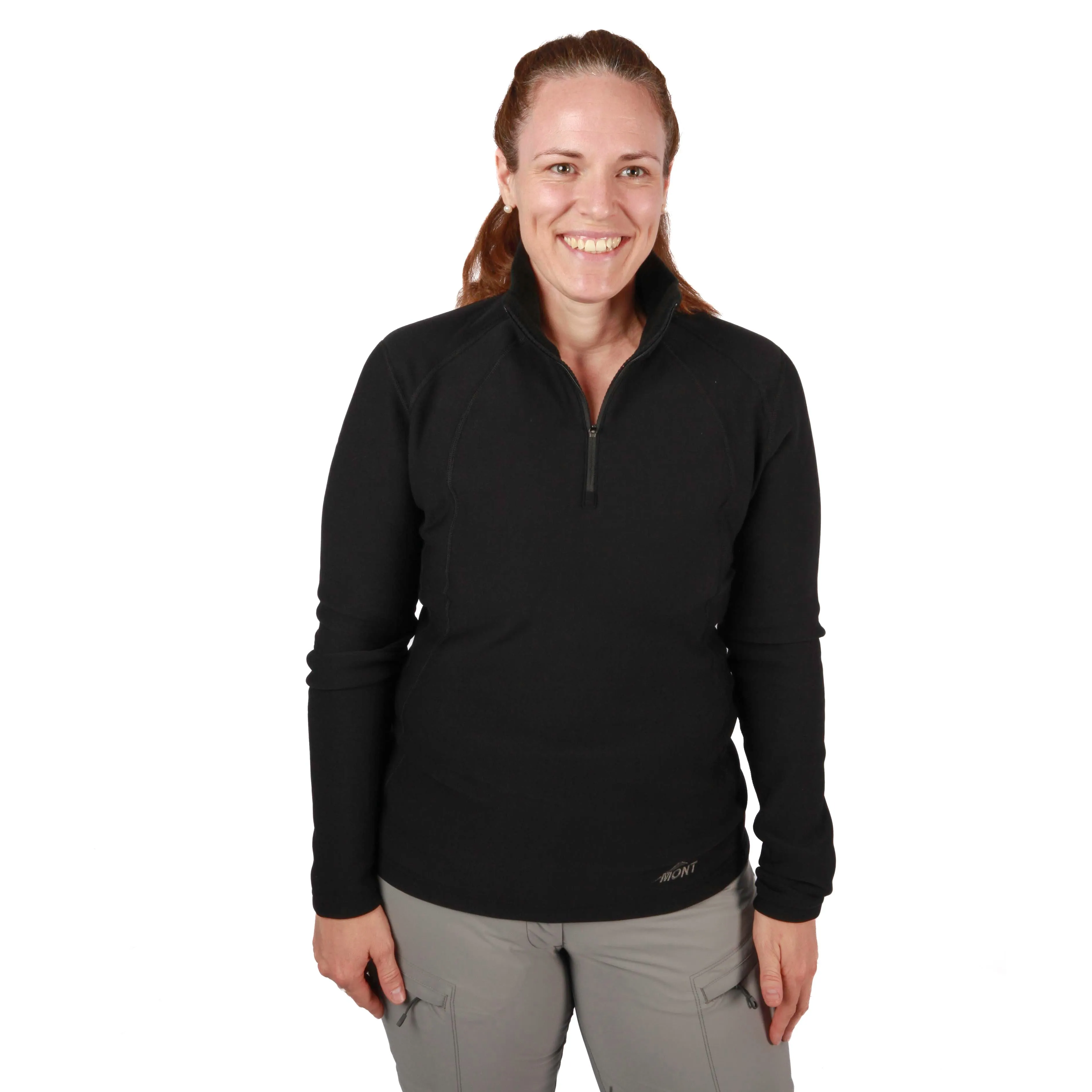 Slinx Zip Quarter Polo Black Women