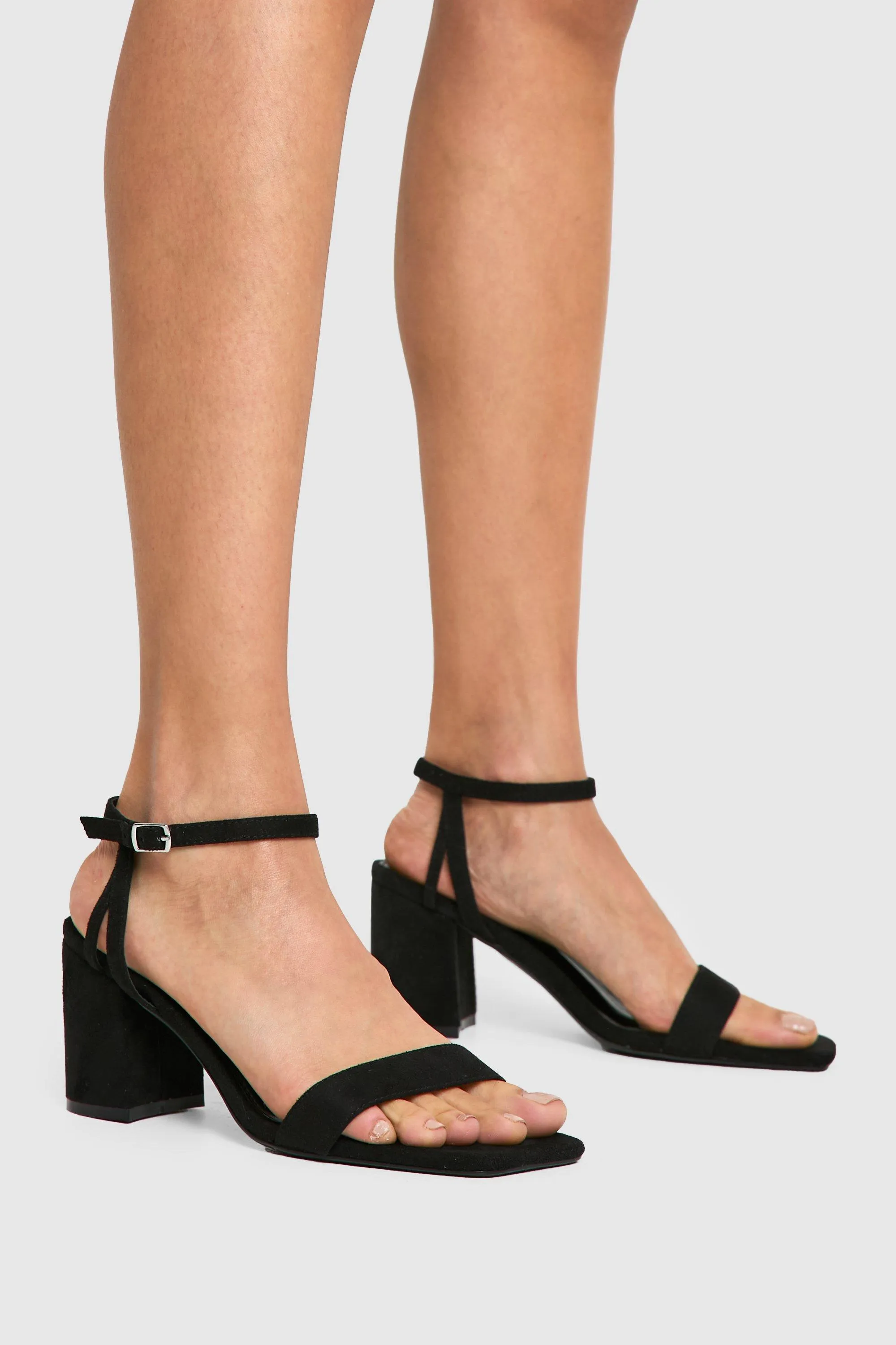 Square Toe Block Heel Two Part Heels