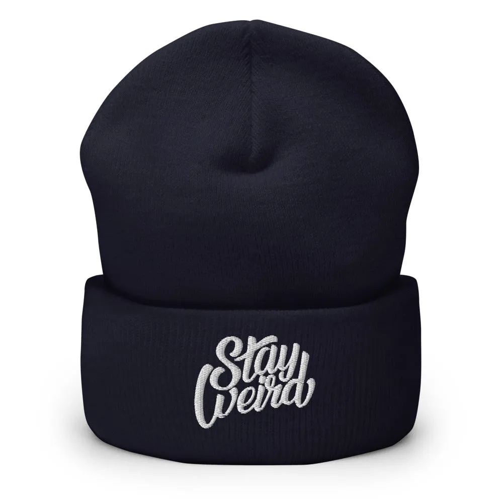 Stay Weird Beanie Hat | Navy