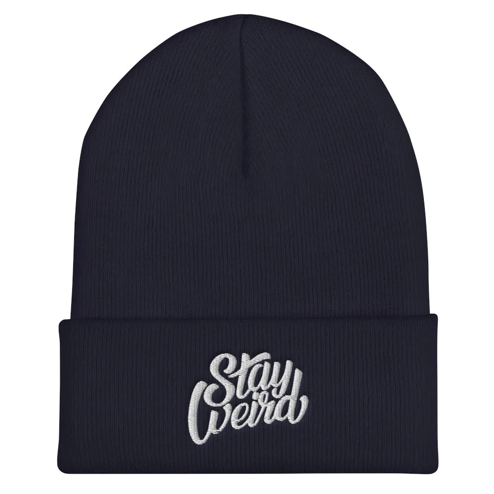 Stay Weird Beanie Hat | Navy