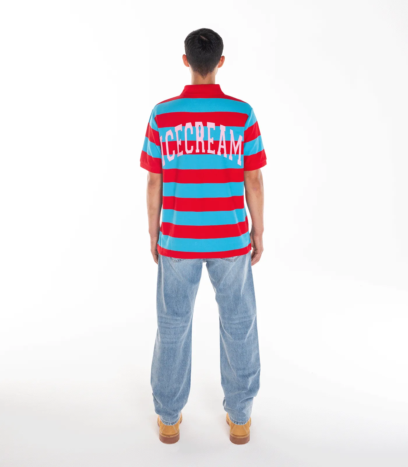 RED/BLUE STRIPE STRIPED POLO SHIRT