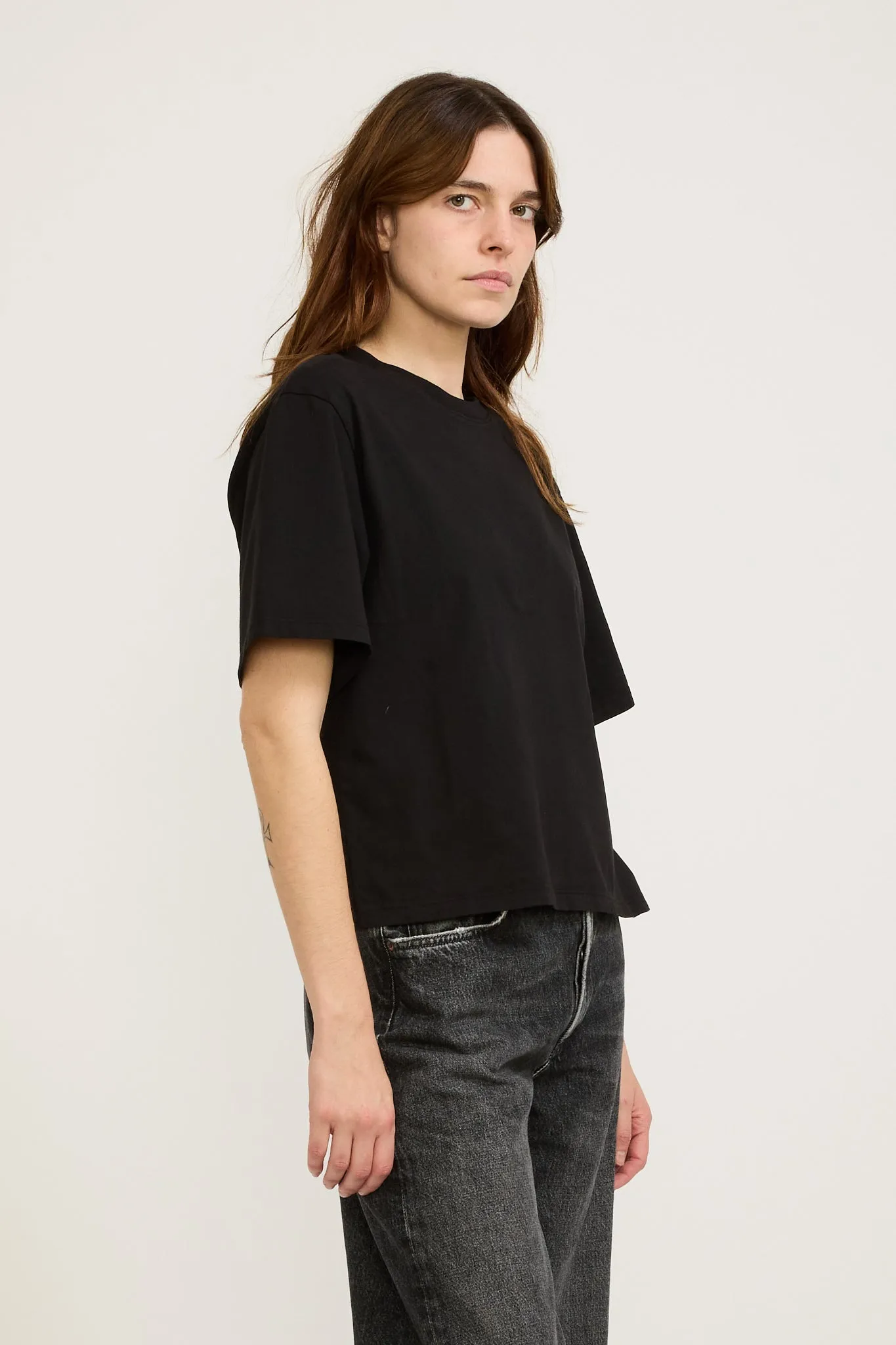 Sulma Drop Shoulder Tee Black