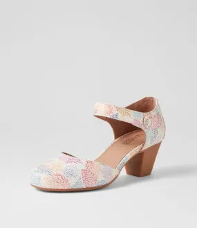 SUPERSOFT Felicia Bright Mosiac Suede Mary Jane Heels