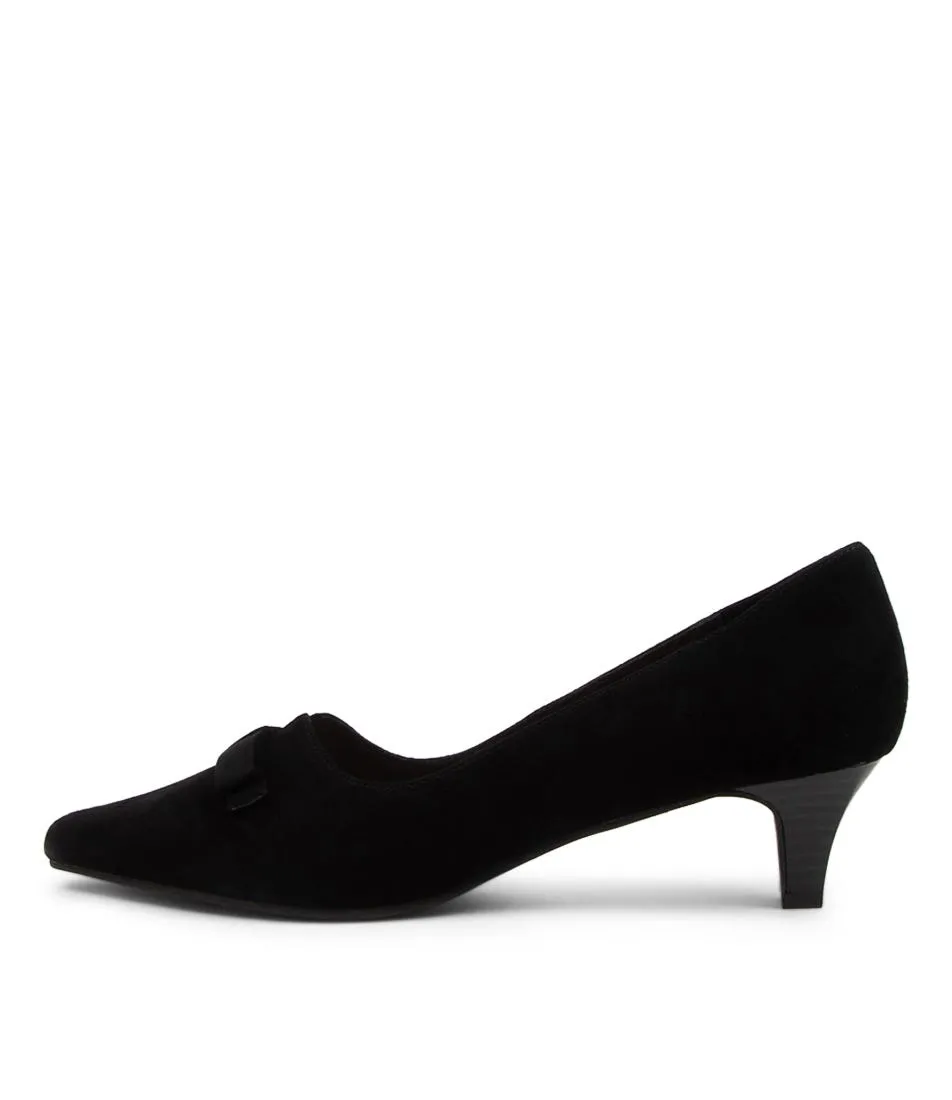 SUPERSOFT Lisza Black Suede Heels Bh