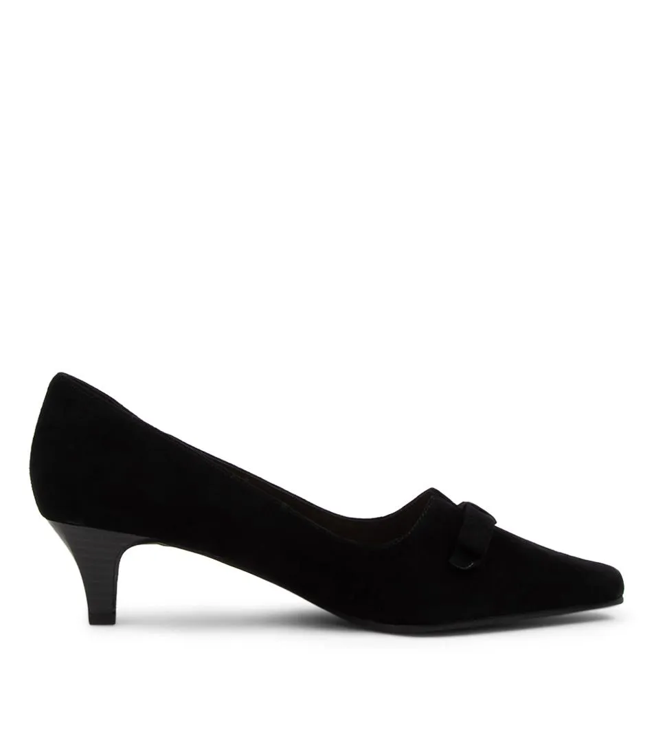 SUPERSOFT Lisza Black Suede Heels Bh