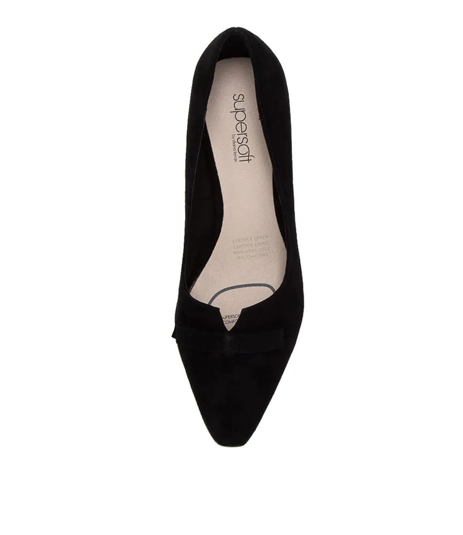 SUPERSOFT Lisza Black Suede Heels Bh