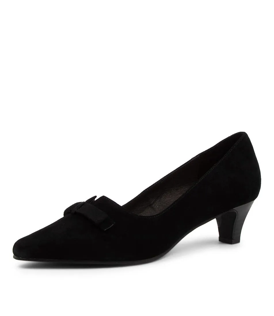 SUPERSOFT Lisza Black Suede Heels Bh