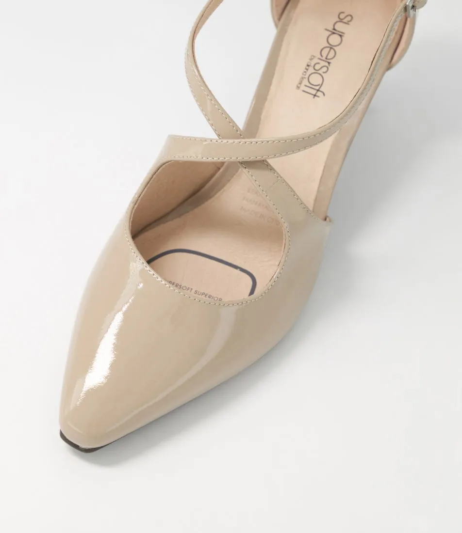 SUPERSOFT Marnee Taupe Patent Leather Heels