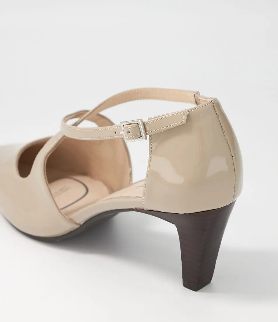 SUPERSOFT Marnee Taupe Patent Leather Heels