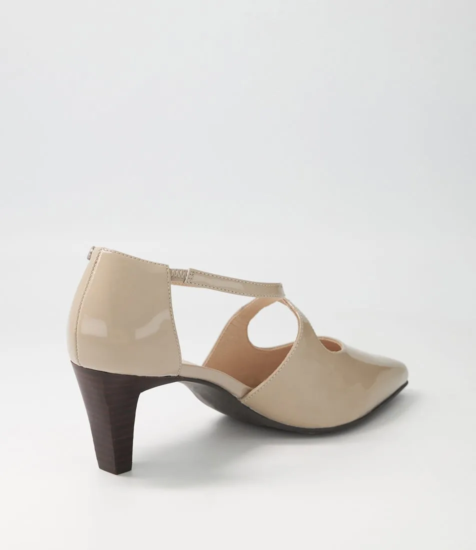 SUPERSOFT Marnee Taupe Patent Leather Heels