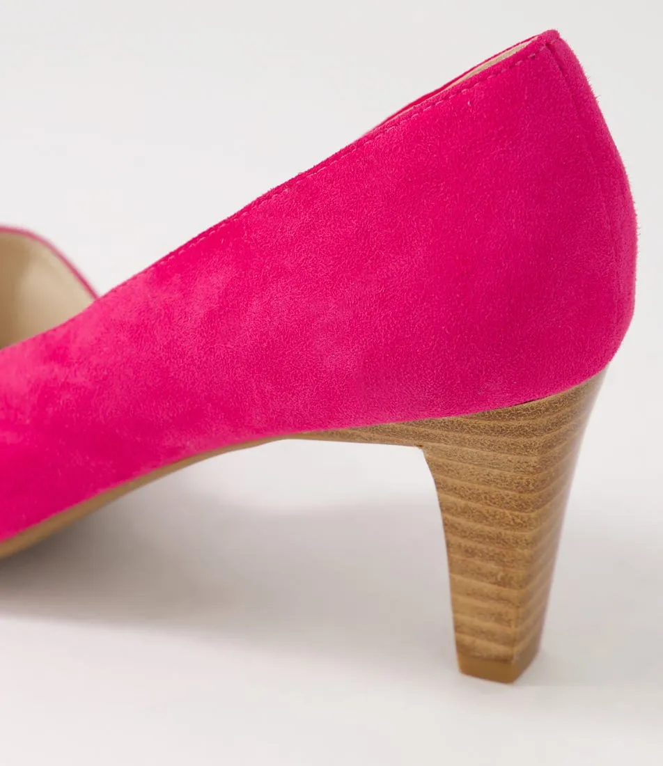 SUPERSOFT Mazy Fuchsia Veneer Patent Suede Heels