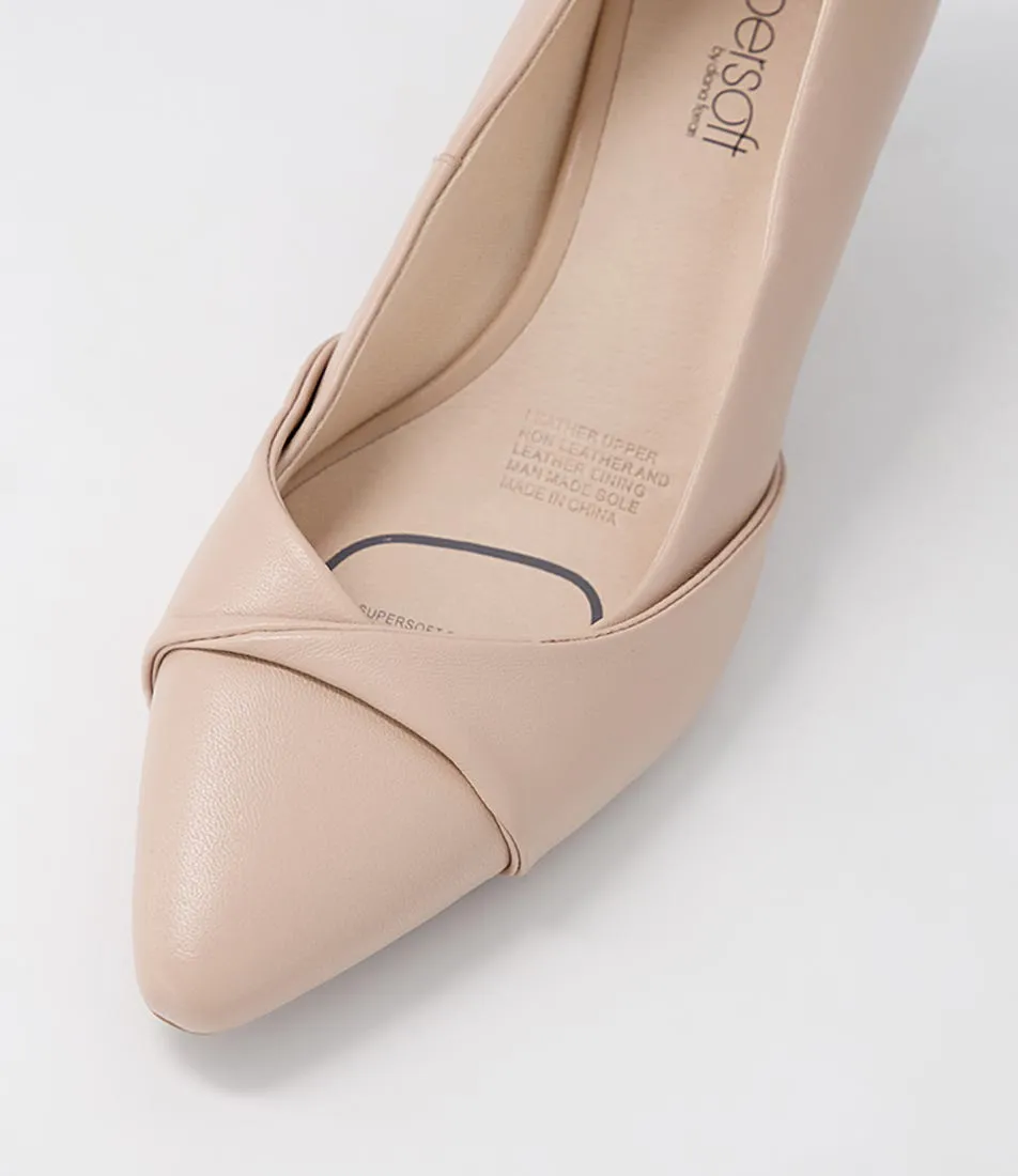 SUPERSOFT Narlies Nude Leather Heels