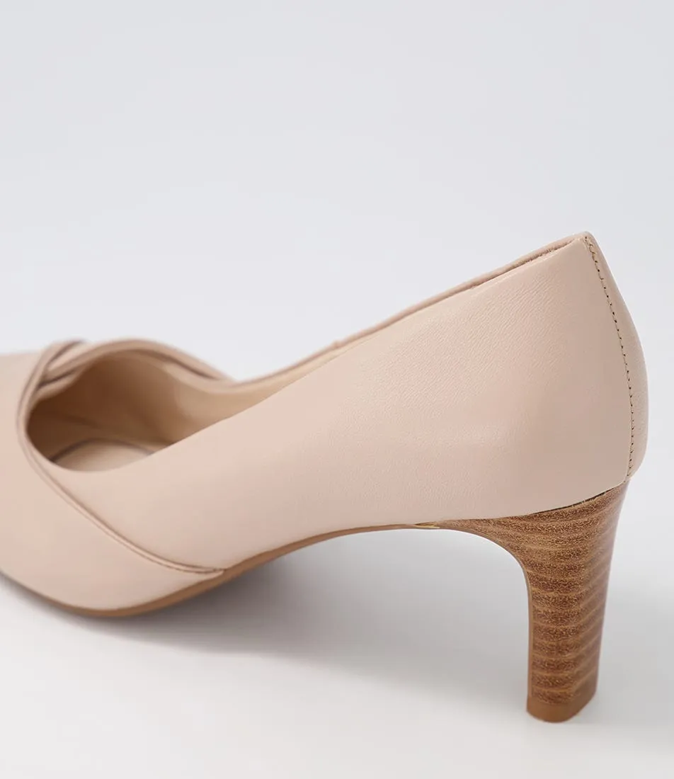 SUPERSOFT Narlies Nude Leather Heels