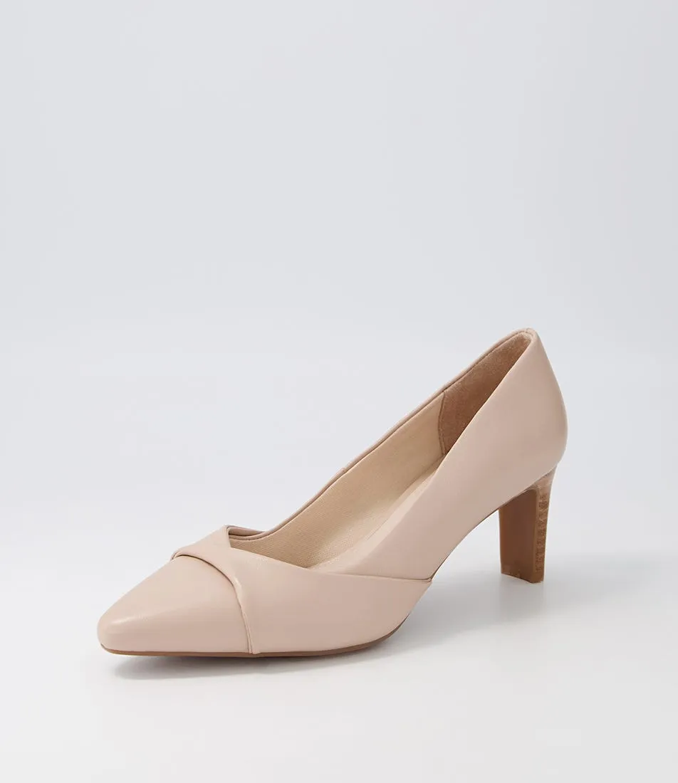 SUPERSOFT Narlies Nude Leather Heels