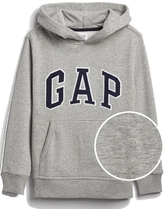 sweatshirt GAP V-New Campus Logo Hood - Light Heather Grey B10 - boy´s