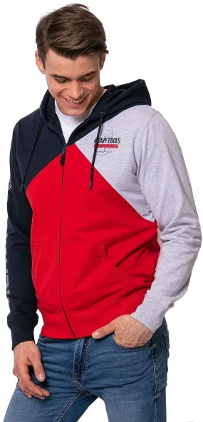 sweatshirt Heavy Tools Splash Zip - Red - men´s