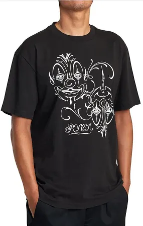 T-Shirt RVCA Mister Cartoon Balance Clowns - Black - men´s