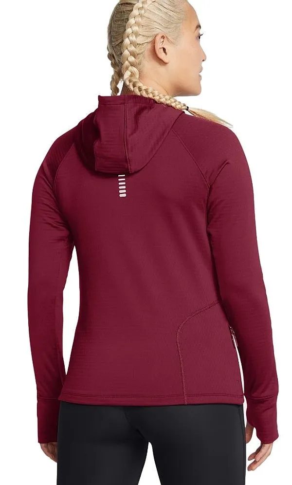 T-Shirt Under Armour Launch Cold Weather Balaclava Hoodie LS - Cardinal/Reflective - women´s