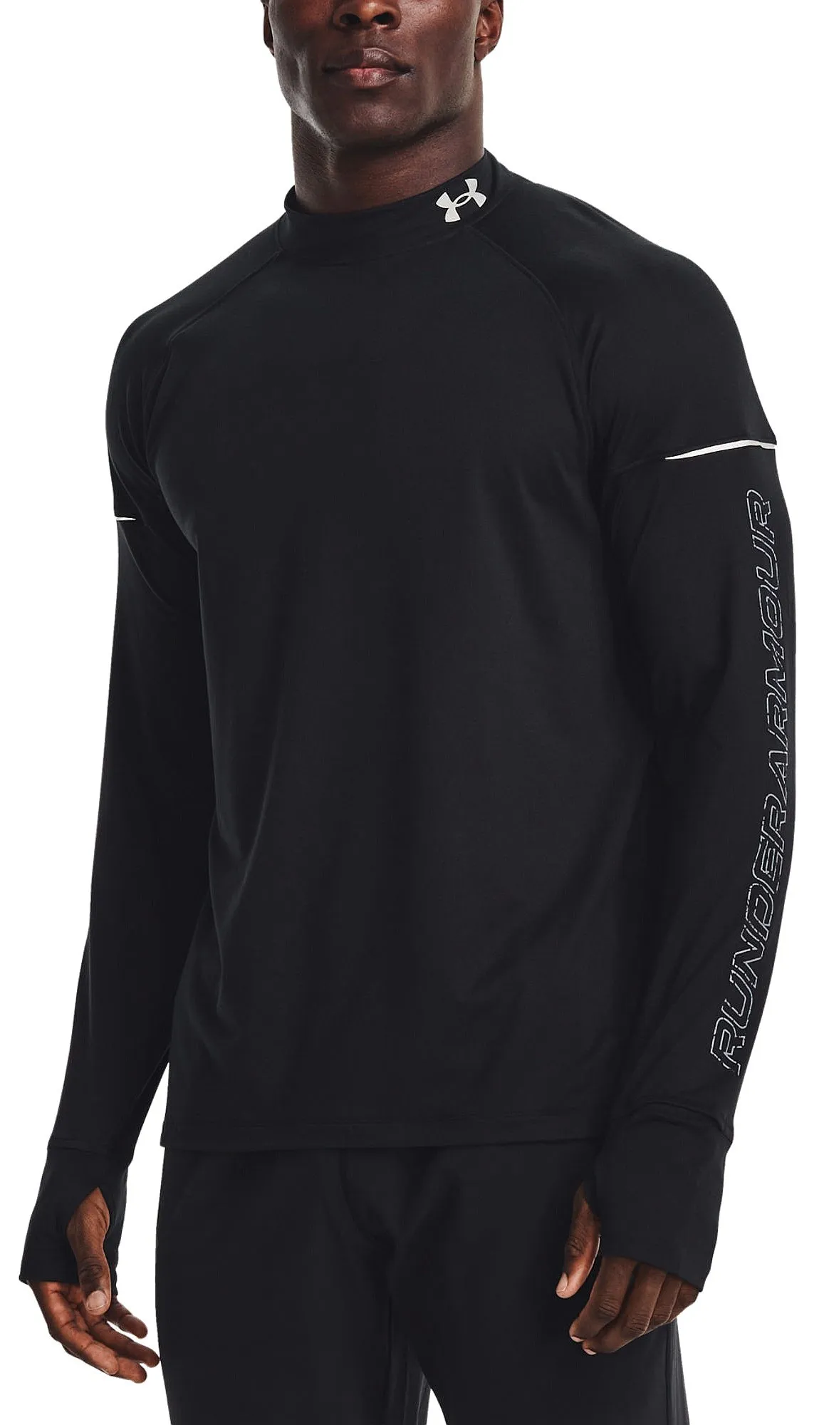 T-Shirt Under Armour OutRun The Cold LS - 001/Black/Reflective - men´s