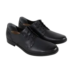 Tallowood Woodale Mens Black Leather Plain Toe Oxfords